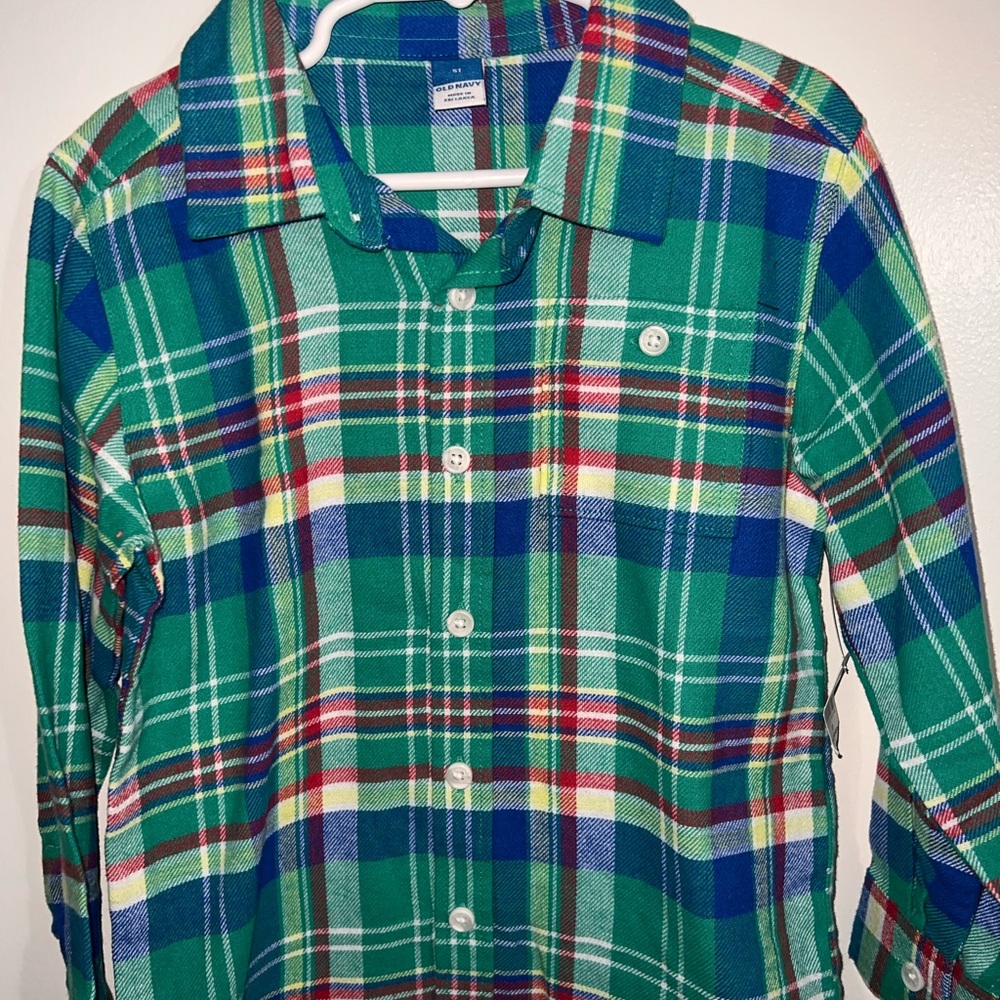 Old Navy Kids Colorful Plaid Button-Down Shirt